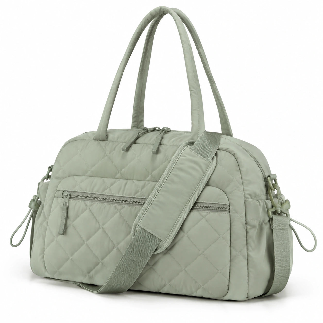Bolsa de viaje 45 cm acolchada de tejido sintético verde salvia con correa ajustable
