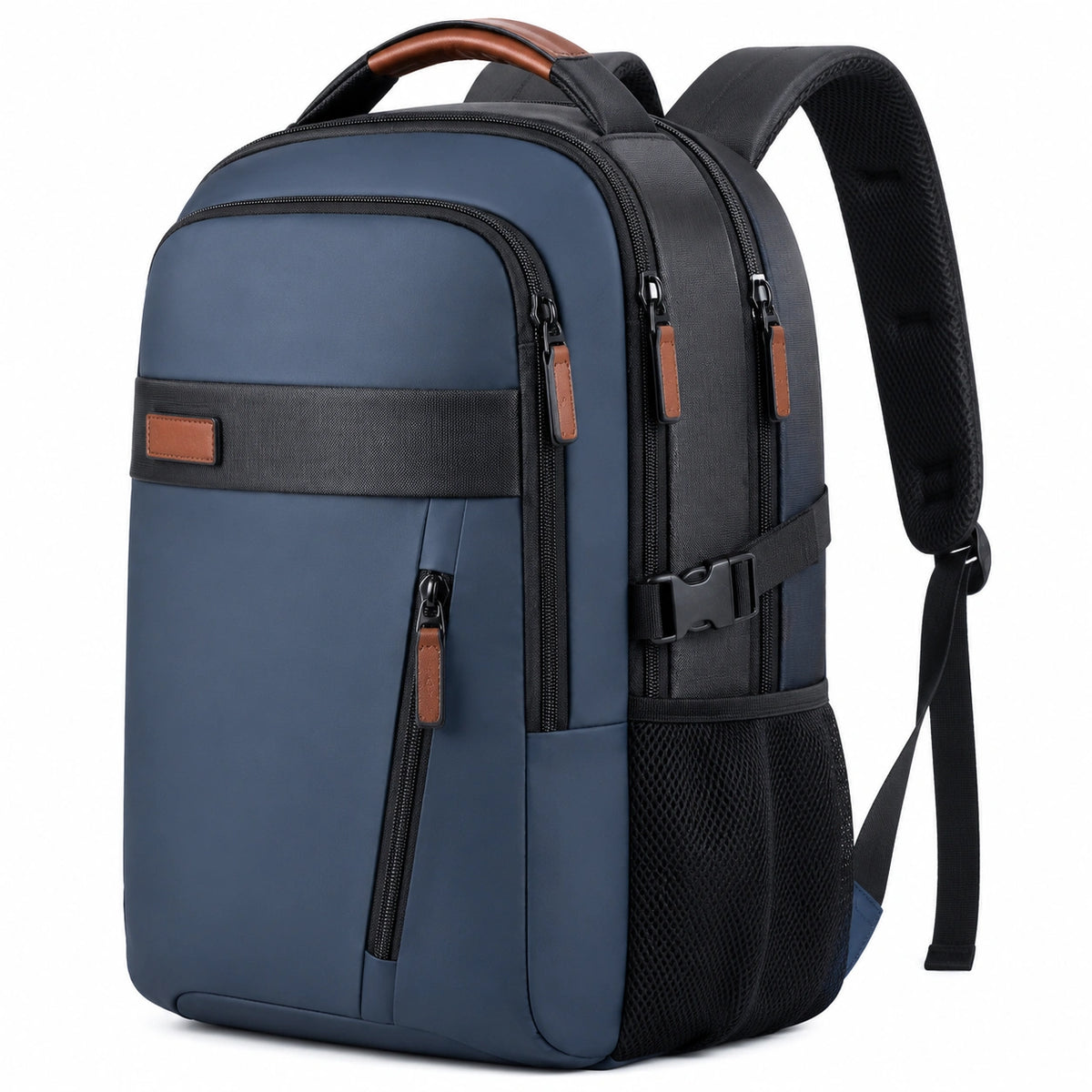 Mochila rectangular 32 x 18 x 48 cm de tejido sintético azul marino para portátil y viajes